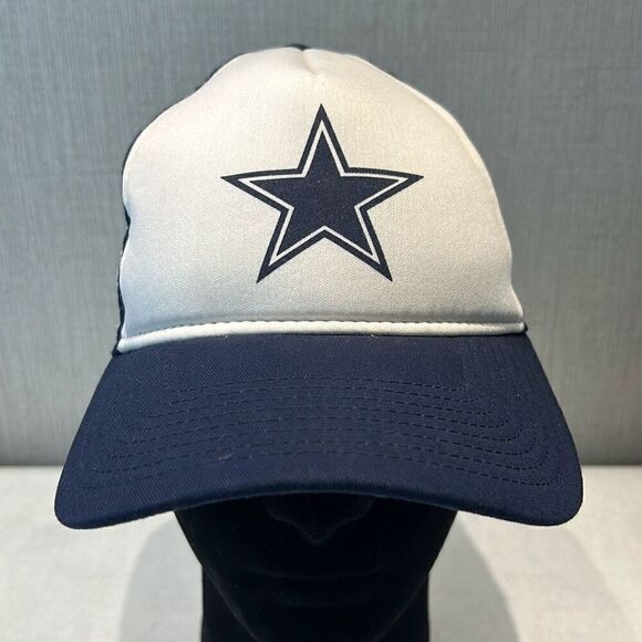 New Era Dallas Cowboys Trucker Hat Snapback Mesh NFL 9Forty White Navy Blue - Picture 2 of 10